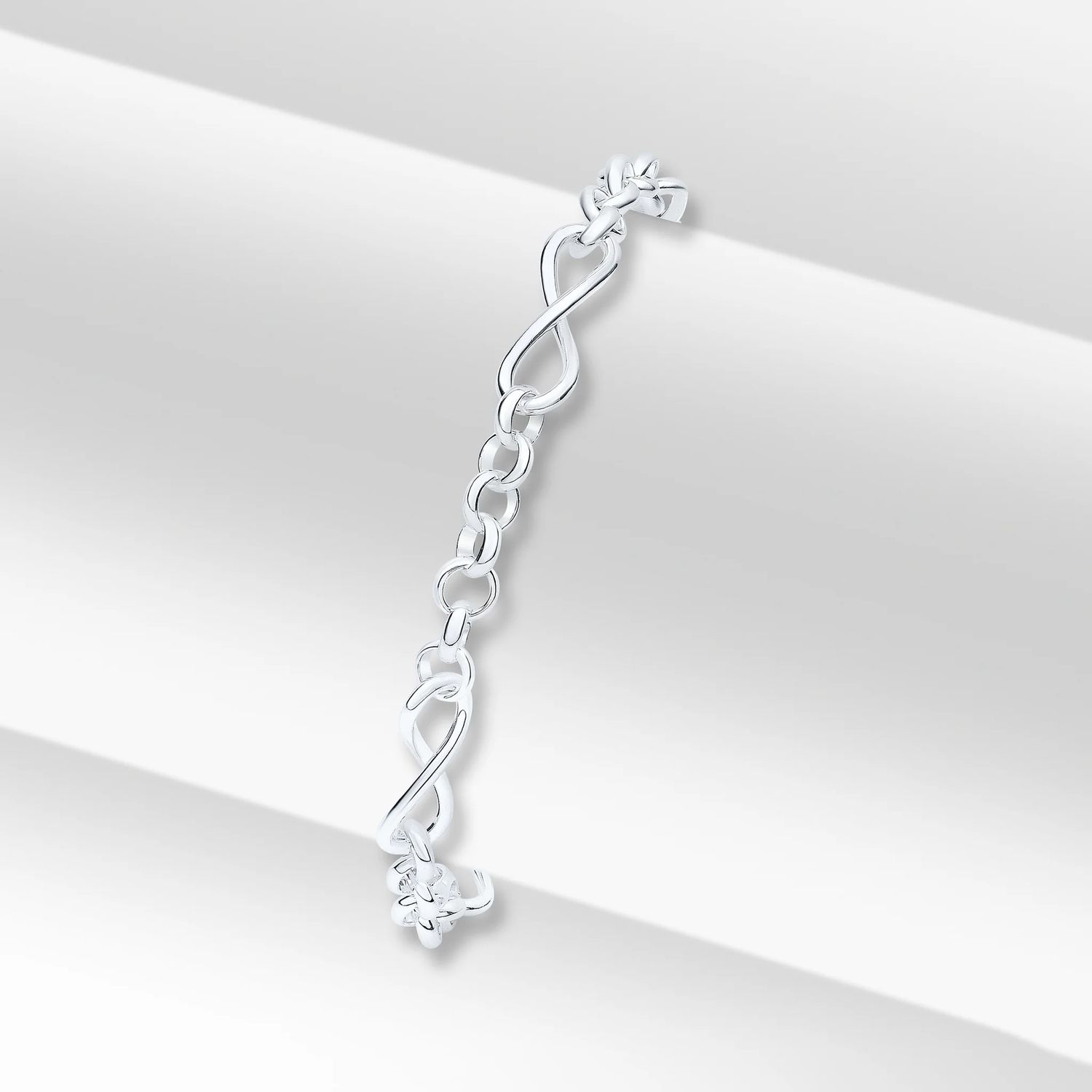 Sterling Silver Handmade Infinity Belcher Chain Bracelet