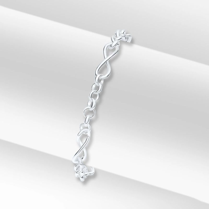 Sterling Silver Handmade Infinity Belcher Chain Bracelet