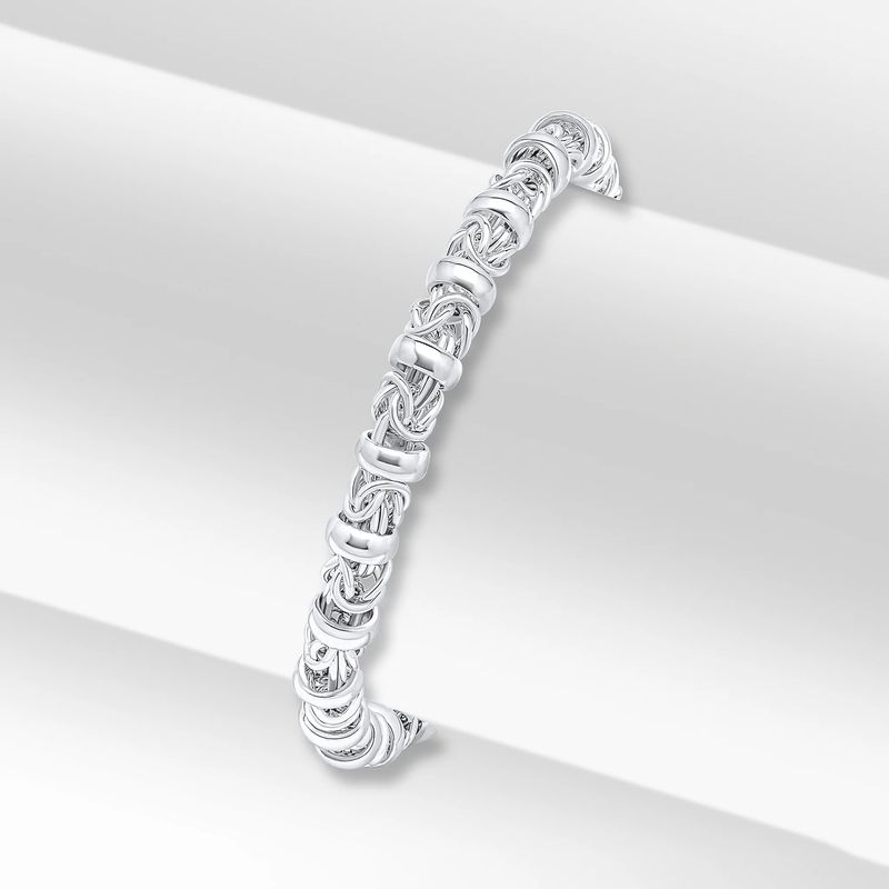 Sterling Silver Handmade Byzantine Link Bracelet