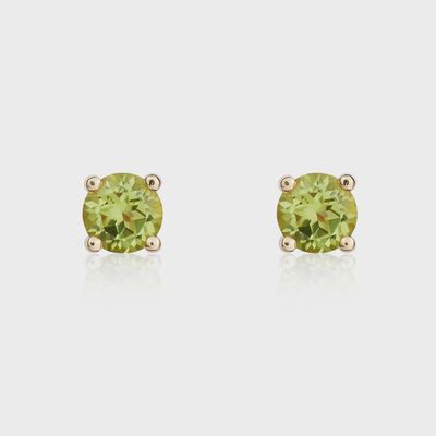9ct Yellow Gold Round Peridot Claw Stud Earrings 4mm 9ct Yellow Gold Round Peridot Claw Stud Earrings 4mm