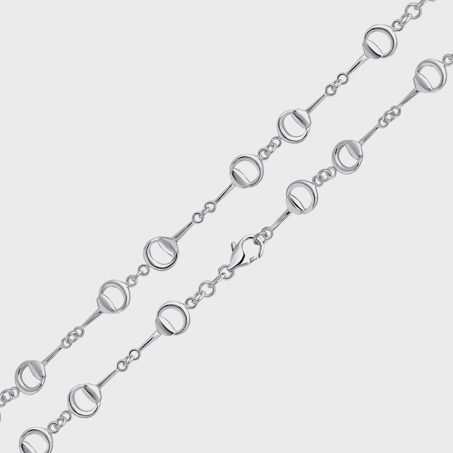 Silver 10.2mm Handmade Snaffle Chain Bracelet