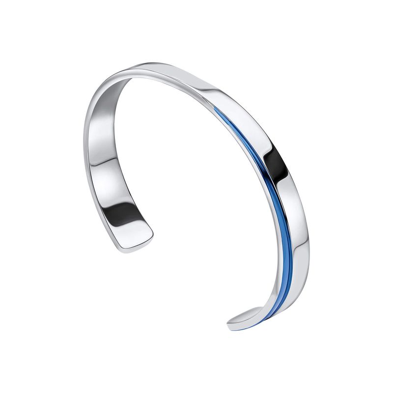 Fred Bennett Stainless Steel and Blue PVD Bangle