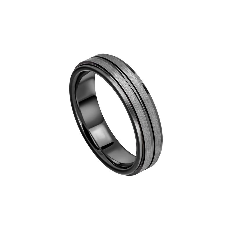 Fred Bennett Black Stripe Tungsten Ring