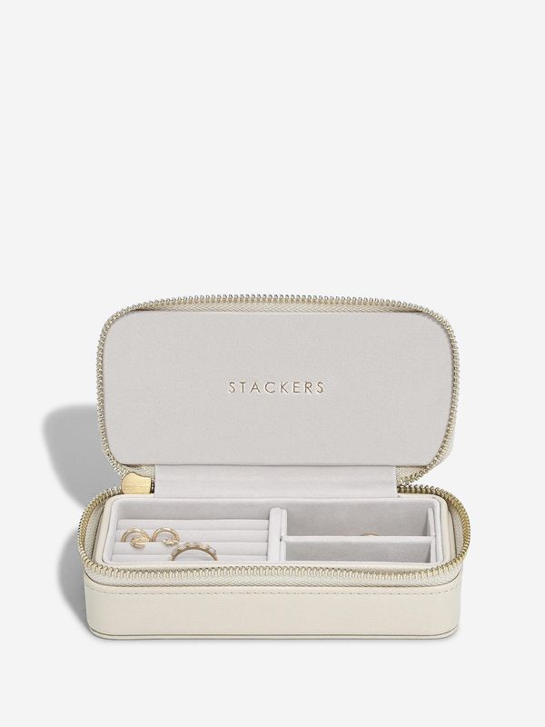 Zip Travel Jewellery Box in Oatmeal &amp; Linen