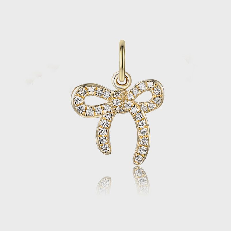 9ct Yellow Gold Diamond Ribbon Charm