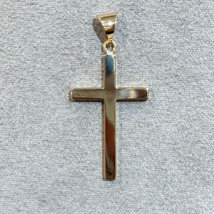 Pre-Owned 9ct Yellow Gold  Plain Cross Pendant 4.5g