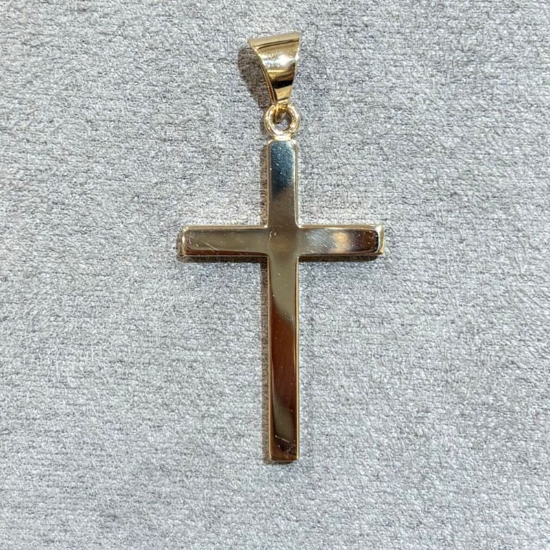 Pre-Owned 9ct Yellow Gold  Plain Cross Pendant 4.5g