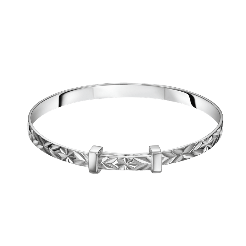 Maeve Diamond Cut Pattern Bangle