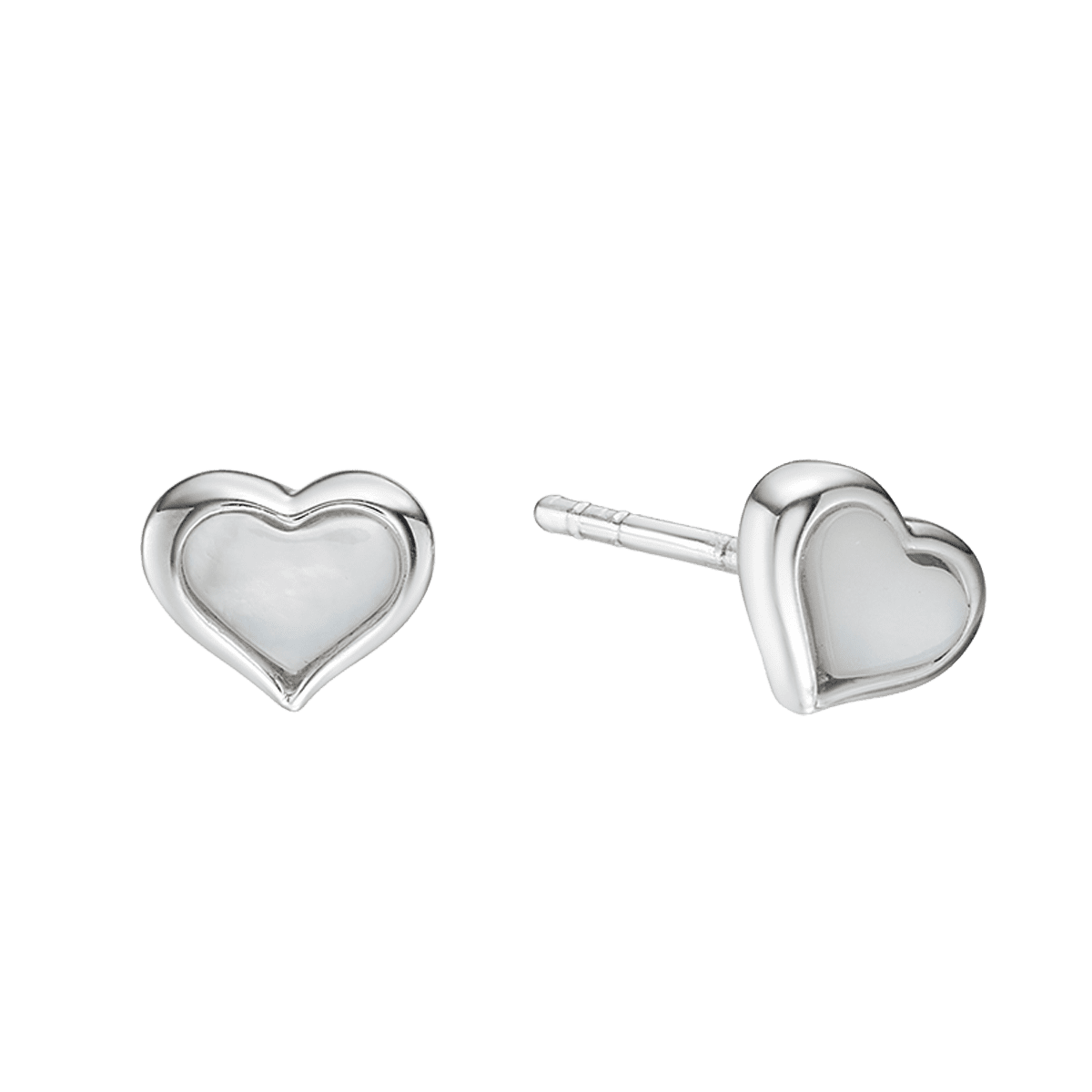 Dakota - Silver Mother of Pearl Heart Earrings