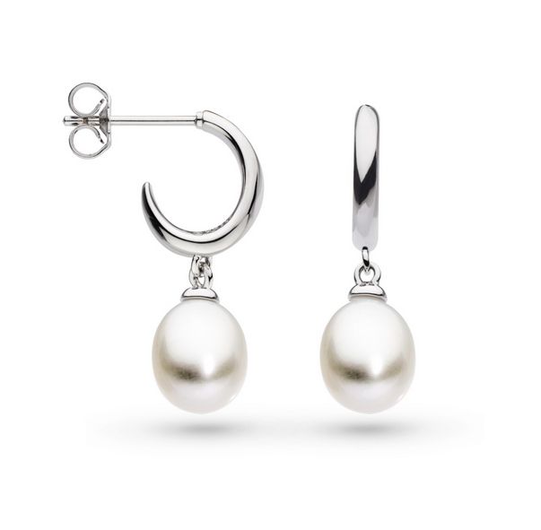 Pebble Pearl Droplet Hoop Earrings