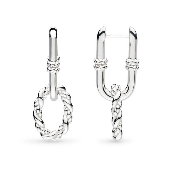 Marina Rope Link Duo Grande Hinged Hoop Earrings