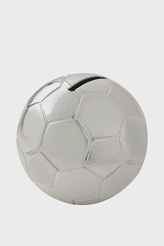 Bambino Silver Plated Football Money Box
