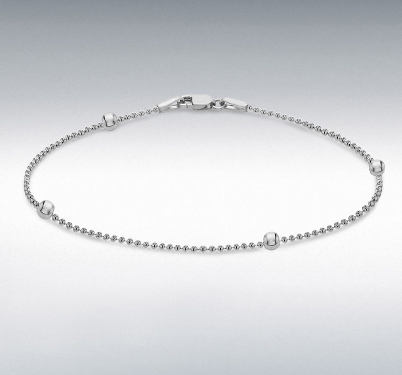 Sterling Silver 3mm Ball Chain Bracelet 19cm/7.5"