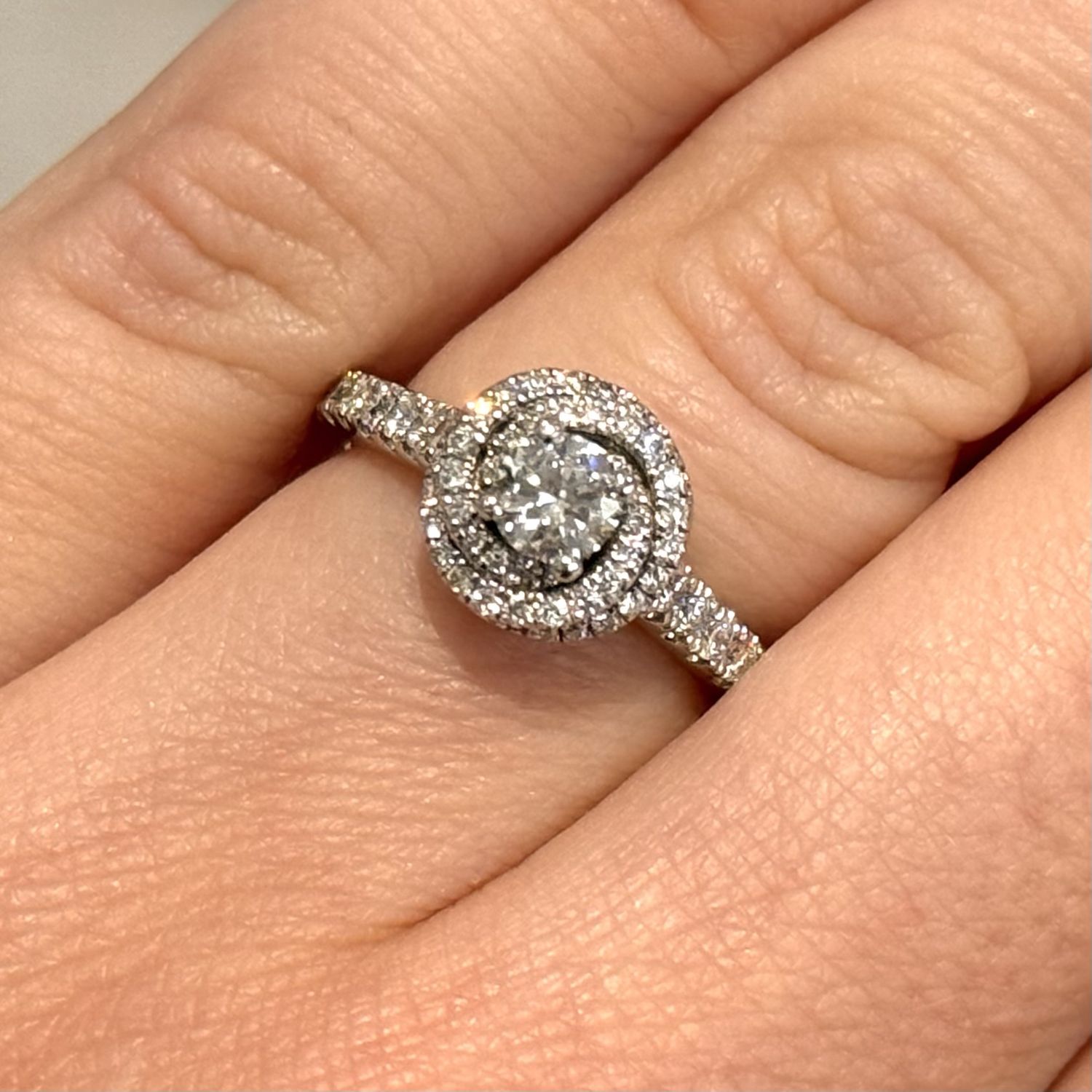 Pre-Owned 18ct White Gold Vera Wang 0.70ct Diamond Halo Ring