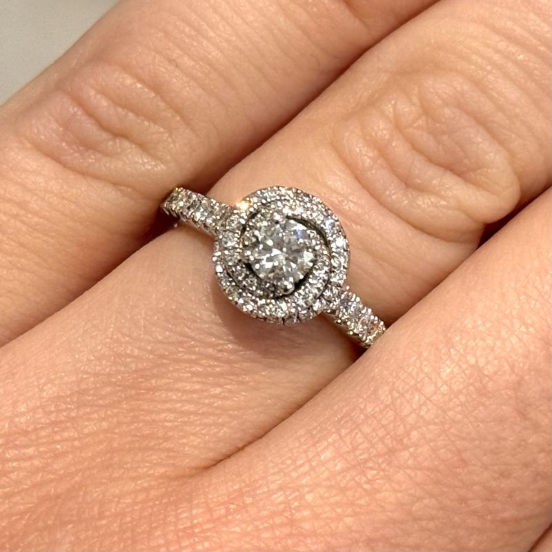 Pre-Owned 18ct White Gold Vera Wang 0.70ct Diamond Halo Ring