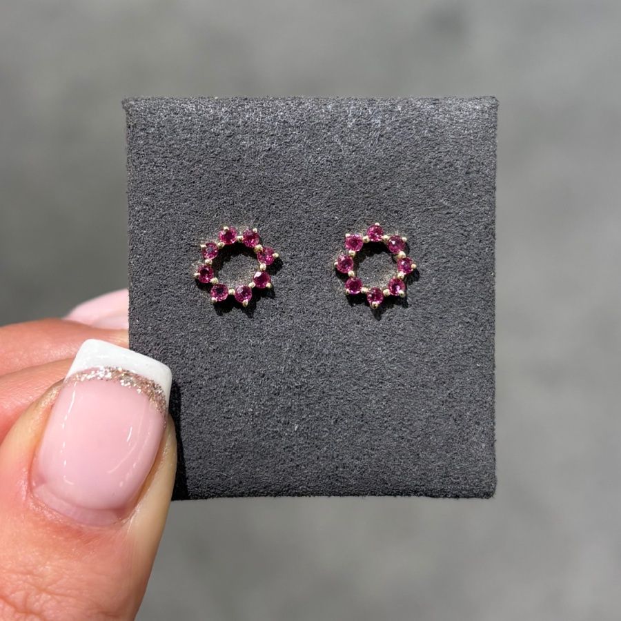 Pre-Owned 9ct Yellow Gold 0.50ct Ruby Earrings