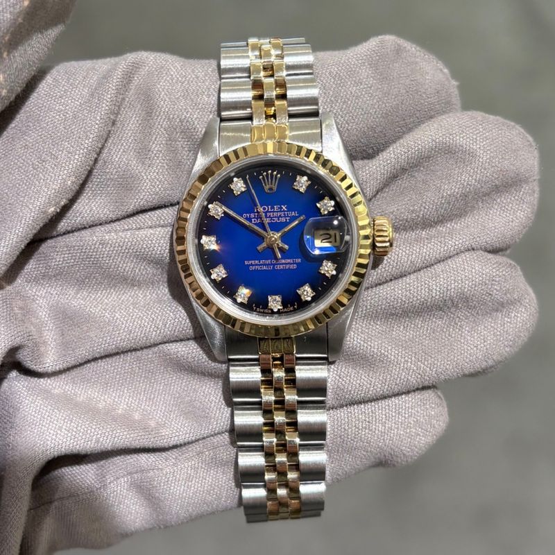 Pre-Owned Rolex Oyster Perpetual Datejust Diamond Dial Ladies Watch 69173