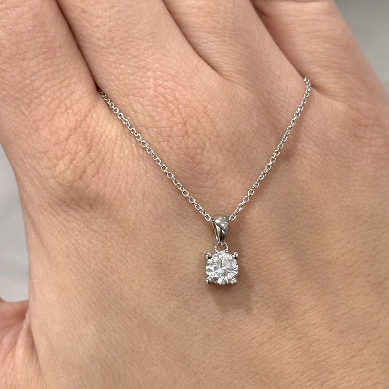 Platinum 0.59ct Diamond Solitaire Pendant