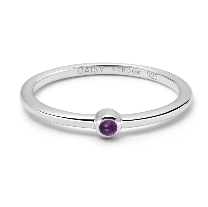 Sterling Sterling Silver Amethyst Healing Stone Ring