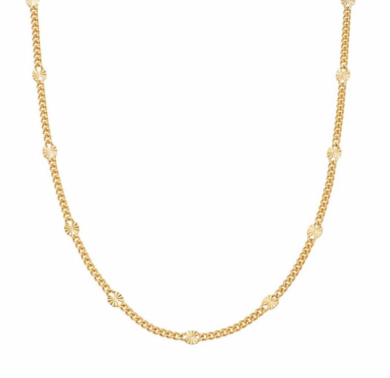 Silver Gold Plated Estée Lalonde Sunburst Chain Necklace