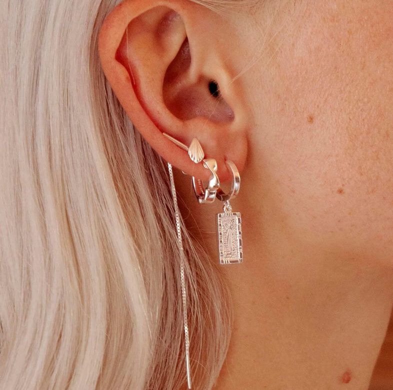 Sterling Silver Palm Ridge Stud Earrings