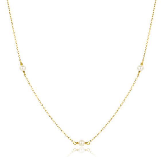 Mermaid Pearl Choker Style Necklace Gold Plated