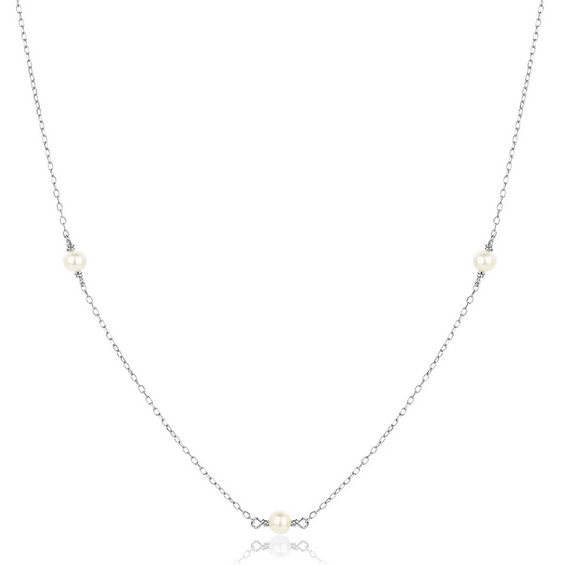 Mermaid Pearl Choker Style Necklace in Silver