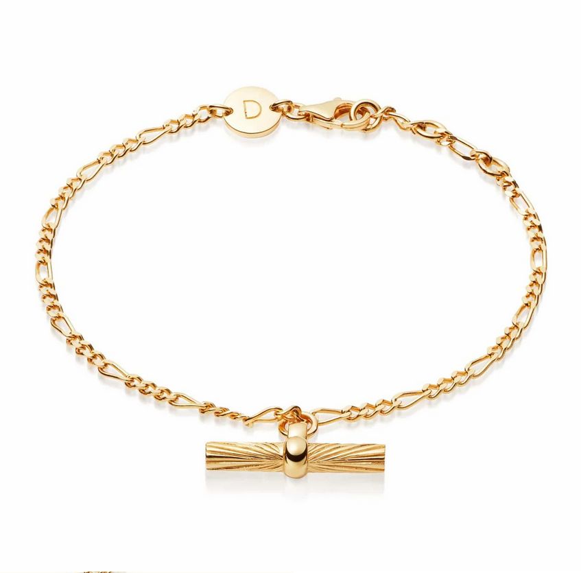 Silver Gold Plated Estée Lalonde T Bar Drop Bracelet
