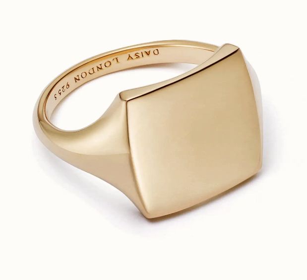 Silver Gold Plated Polly Sayer Square Signet Ring