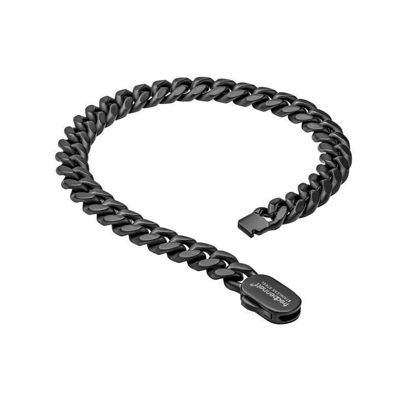 Fred Bennett Black Brushed Curb Chain Bracelet