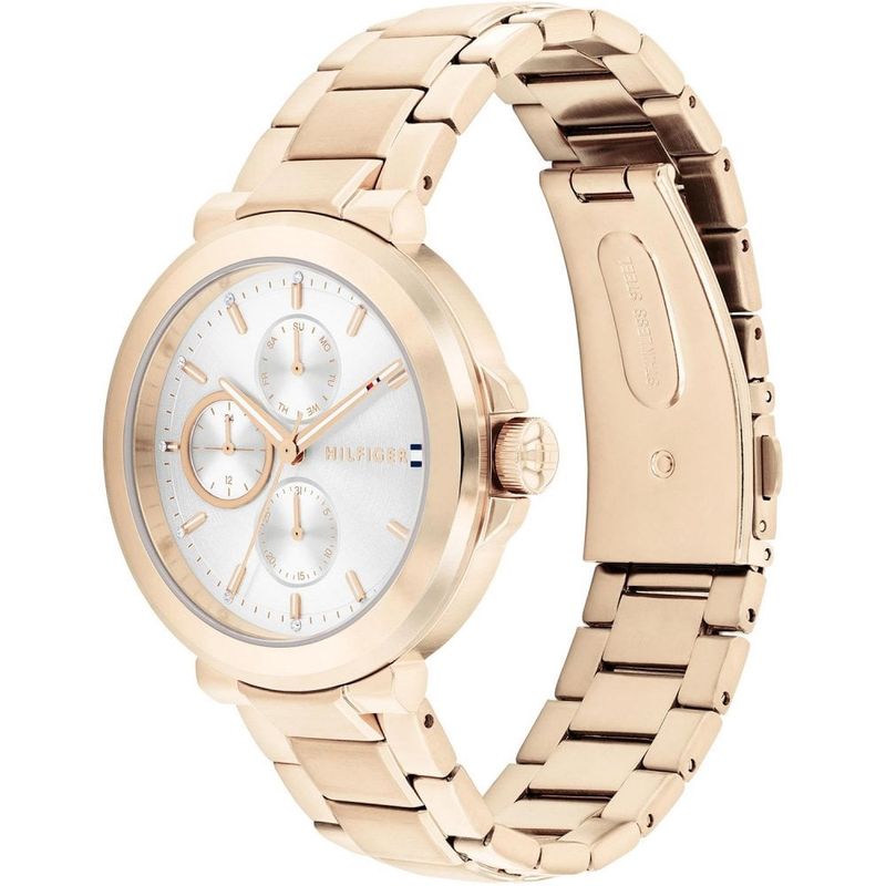 Tommy Hilfiger Ladies Lori 38mm White Dial Rose Plated Watch
