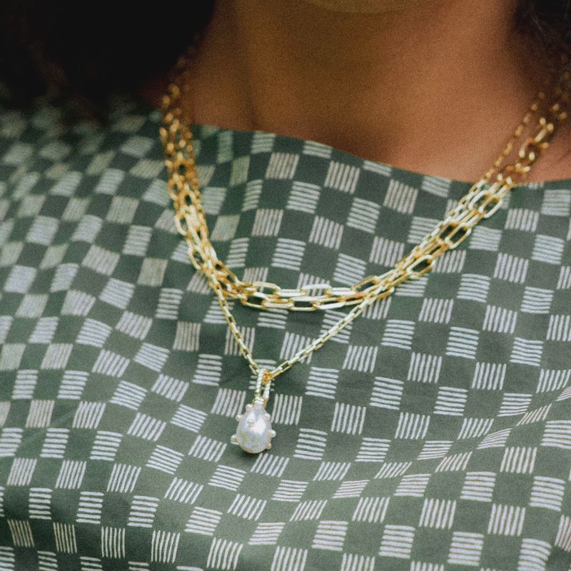 Shrimps Pearl Charm Necklace