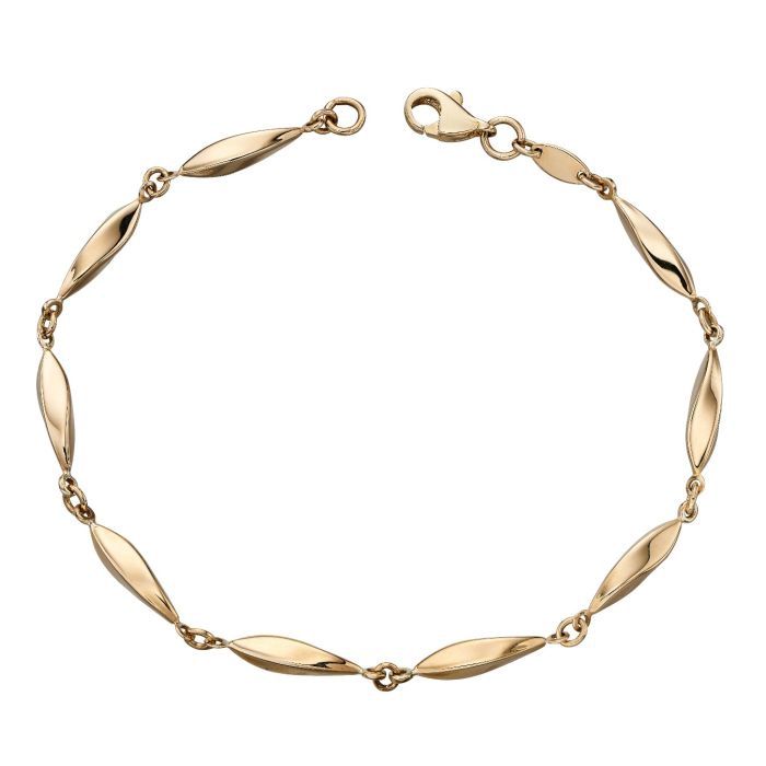 9ct Yellow Gold Marquise Link Bracelet