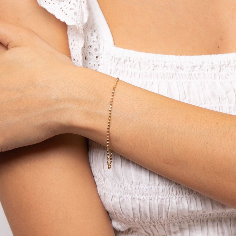 9ct Yellow Gold Diamond Cut Chain Bracelet