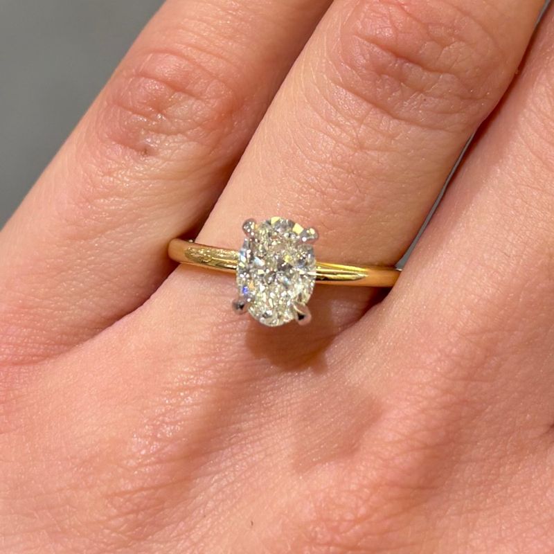 18ct Yellow Gold 1.20ct Natural Oval Diamond Solitaire J SI2