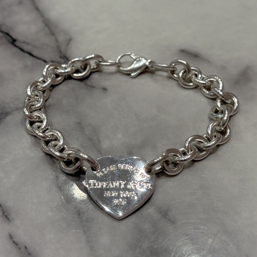 Pre-Owned Tiffany &amp; Co Silver Heart Tag Bracelet