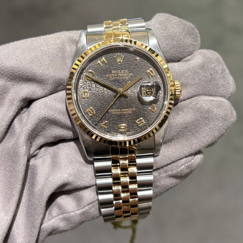 Pre-Owned Rolex Steel &amp; Gold Chocolate Jubilee Dial 36mm Datejust 16233