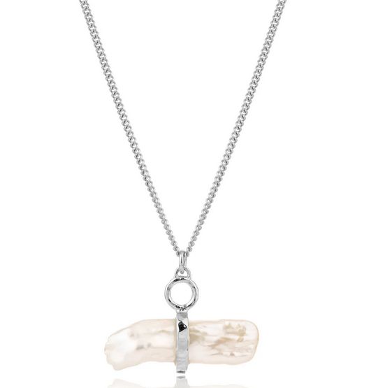 Reykjavik Pearl Toggle Necklace in Silver