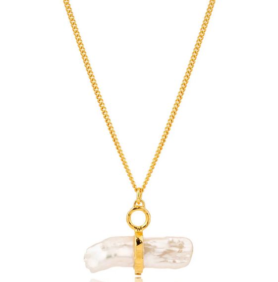 Reykjavik Pearl Toggle Necklace Gold Plated