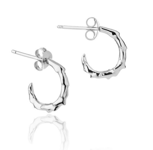 14mm Volcano Hoops, Silver