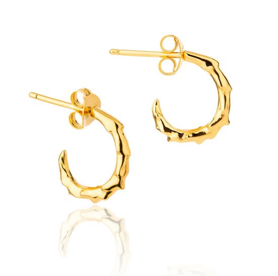 14mm Volcano Hoops, Gold Plated