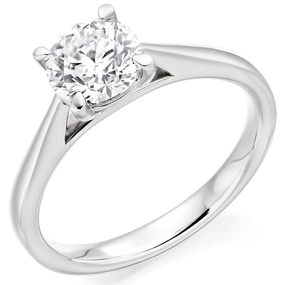 Platinum 1.00ct D VS2 Round Brilliant Lab Grown Diamond Solitaire Ring