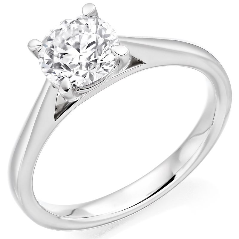 Platinum 1.00ct D VS2 Round Brilliant Lab Grown Diamond Solitaire Ring