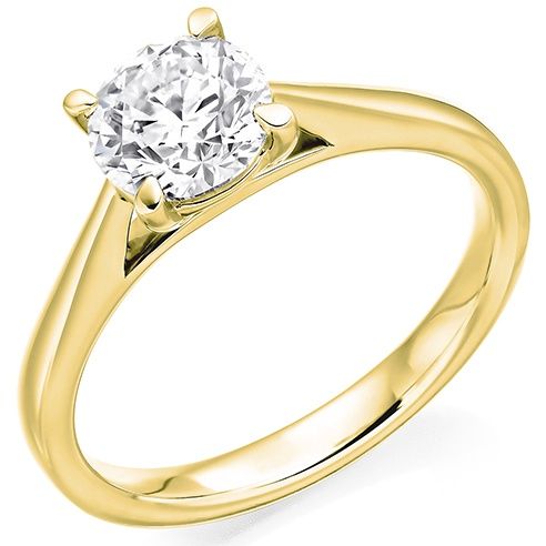 18ct Yellow Gold 1.00ct E VS2 Round Brilliant Lab Grown Diamond Solitaire Ring
