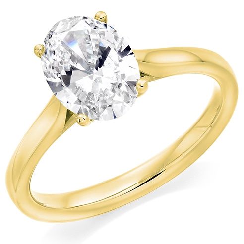 18ct Yellow Gold 1.54ct D VS1 Oval Cut Lab Grown Diamond Solitaire Ring