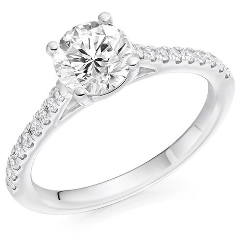 Platinum 1.25ct D VS2 Round Brilliant Lab Grown Diamond Solitaire Ring