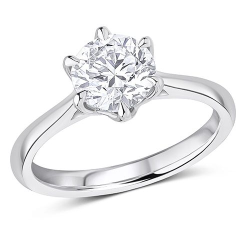 Platinum 1.50ct D VS2 Round Brilliant Lab Grown Diamond Solitaire Ring