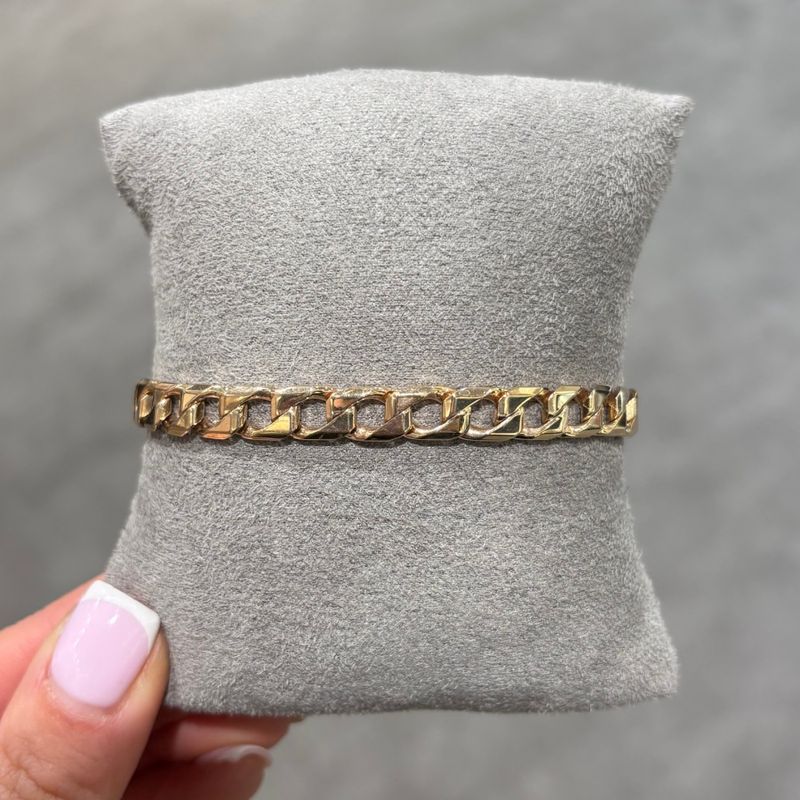 Pre-Owned 9ct Yellow Gold Curb Bracelet 8” 17.7g