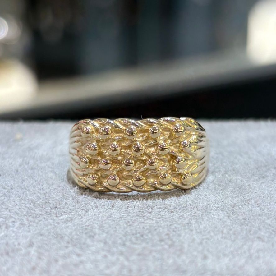 Pre-Owned 9ct Yellow Gold 4 Row Keeper Ring
