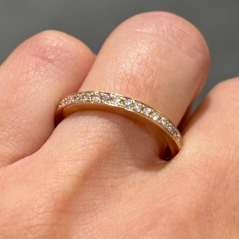 Pre-Owned 14ct Rose Gold 0.20ct Diamond 1/2 Eternity Ring